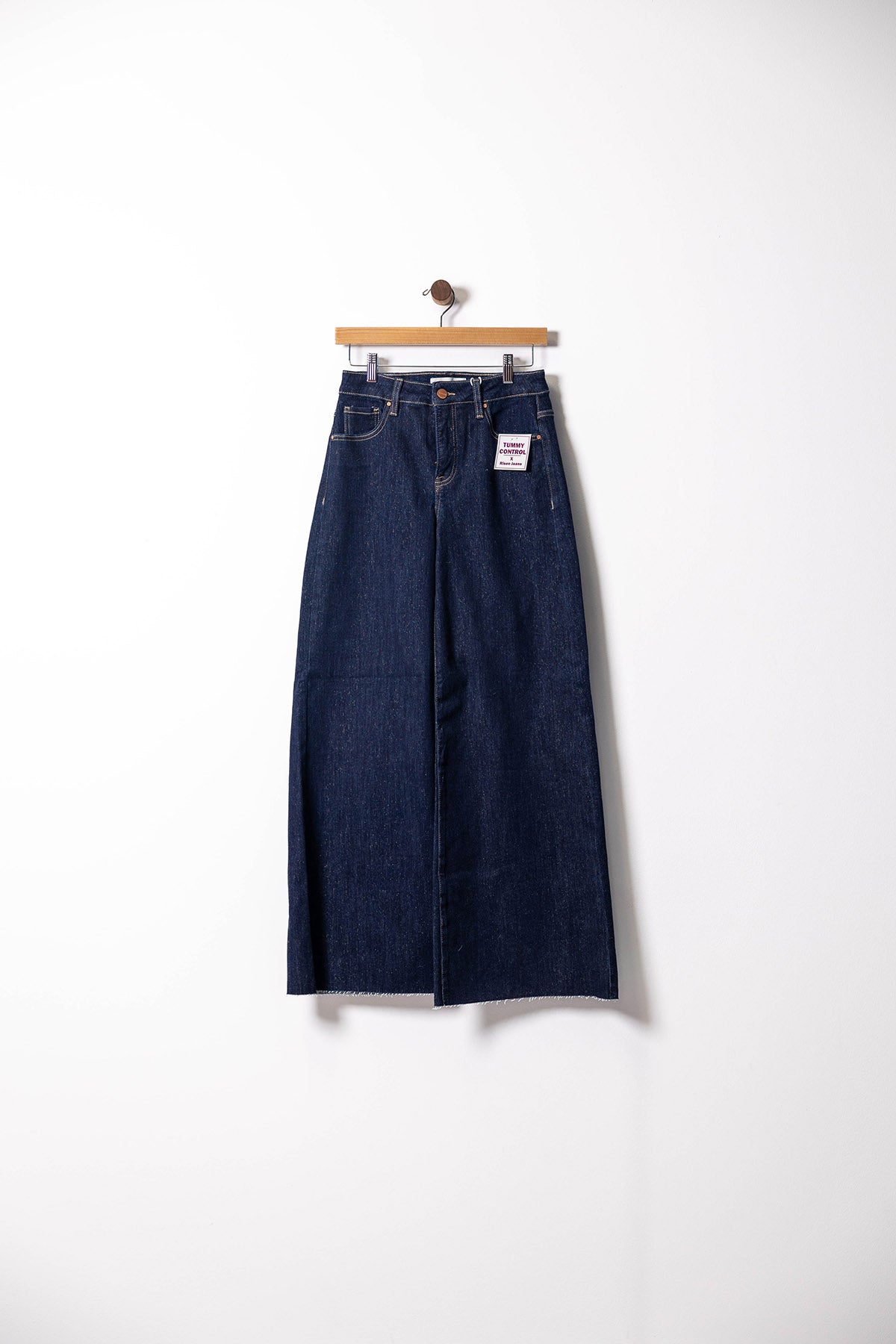 High-Rise Wide-Leg Raw Hem Jeans