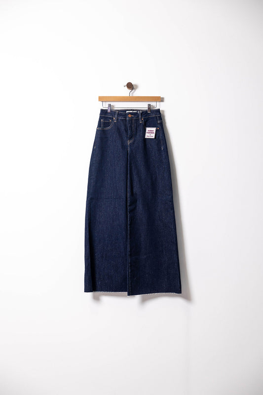 High-Rise Wide-Leg Raw Hem Jeans
