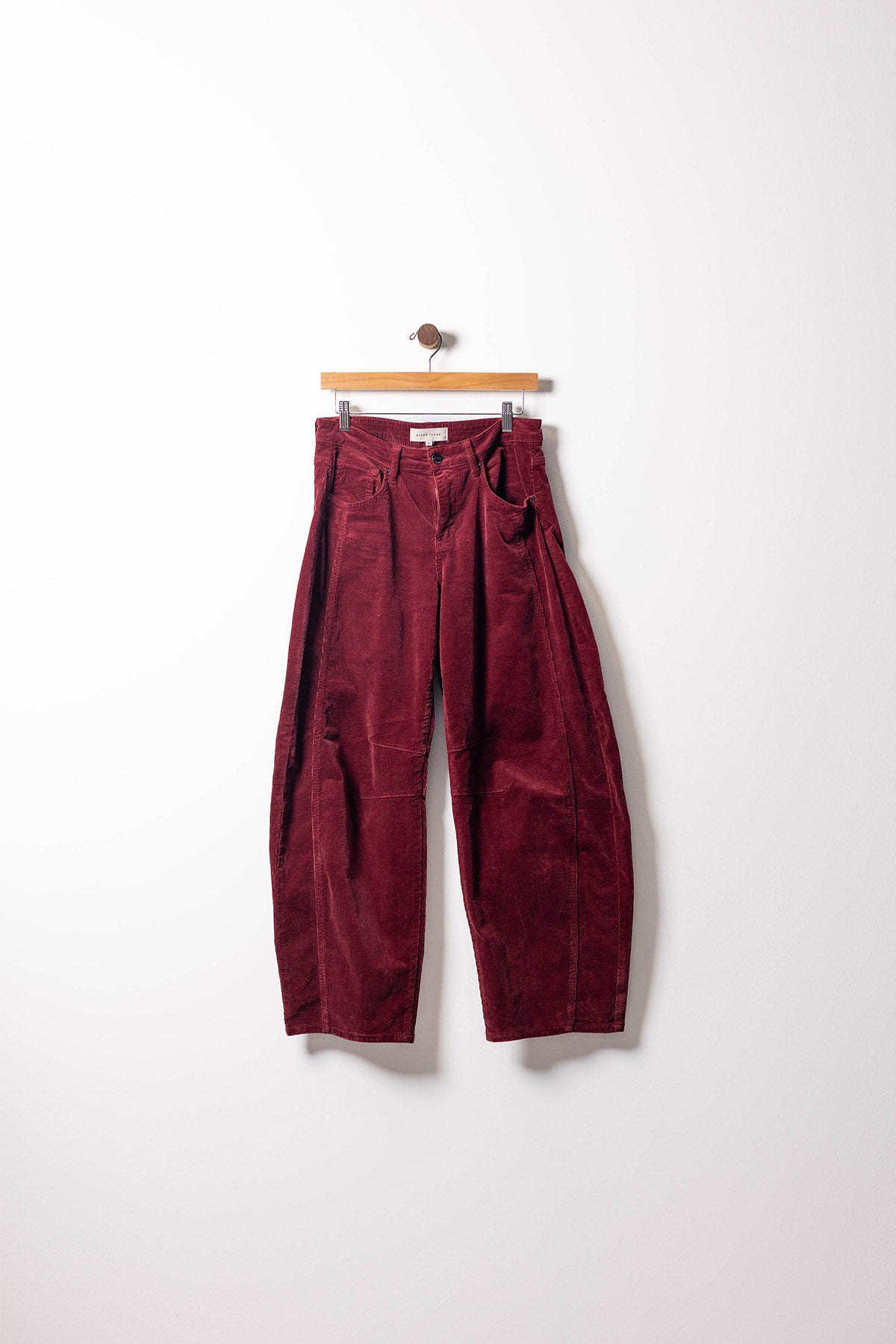 Crushed Ruby Wide-Leg Corduroy Pants